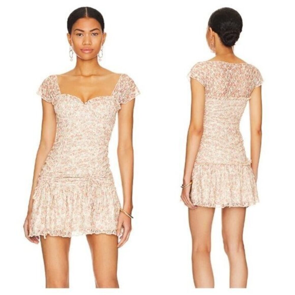 MAJORELLE Darya Mini Dress - Vanilla Tossed Ditsy